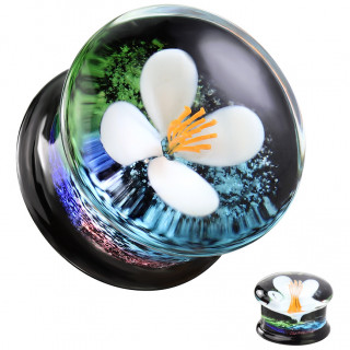 Ecarteur plug � fleur captive en verre (double �vas�)
