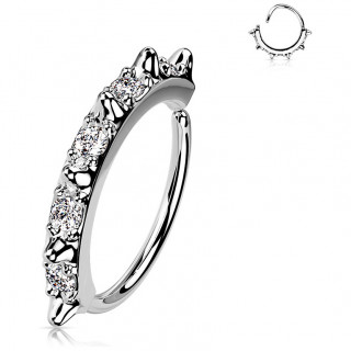 Anneau tordable � spikes et zirconiums altern�s (narine, h�lix...)