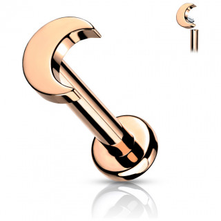 Piercing labret cuivr� Titane Lune � filetage interne (l�vre, cartilage...)