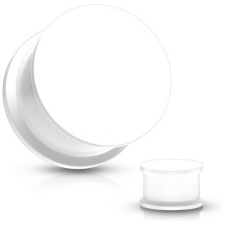 Piercing �carteur plug silicone ultra flexible Blanc