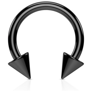 Piercing fer � cheval anodis� titane noir � pointes