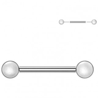 Piercing T�ton Titane Push-in � disques perl�s