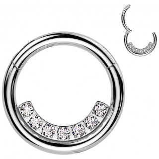 Piercing anneau charni�re � arc de zirconiums (acier haute pr�cision)