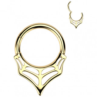 Anneau charni�re dor� design toile d'araign�e en acier haute pr�cision (oreille, septum...)