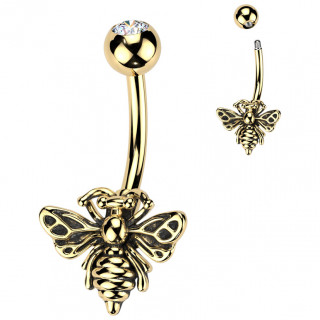 Piercing nombril dor� abeille vintage