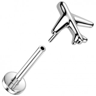 Piercing oreille Avion push-in en Titane