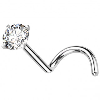 Piercing nez titane strass � tige en "U"