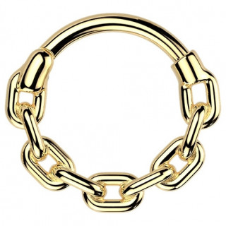 Anneau charni�re Maillons dor�s en acier (oreille, septum...)