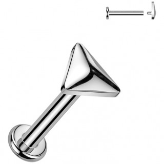 Piercing labret triangle pyramidal en titane (l�vre et oreille)