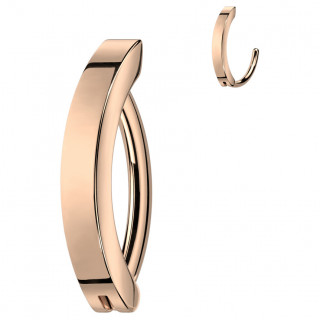 Piercing nombril Titane cuivr� � charni�re avec barrette courb�e