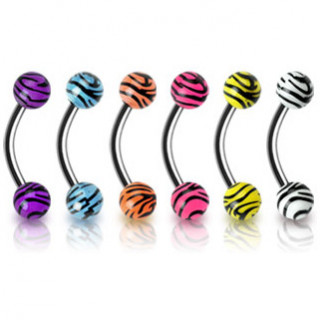 Piercing arcade � boules tigr�es UV