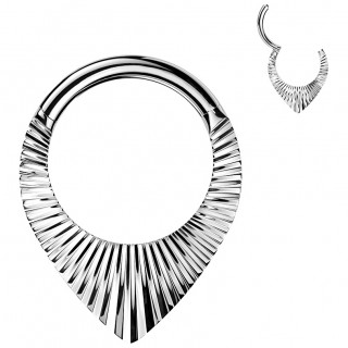 Anneau charni�re Titane stri� fa�on �ventail