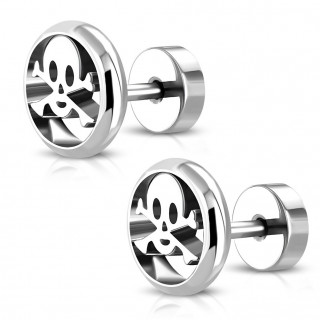 Paire de faux plugs � crane rebelle en acier