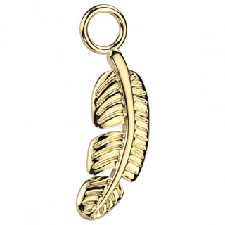 Pendentif de piercing Plume en Titane dor�