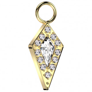 Pendentif de piercing pointe de lance sertie en Titane dor�