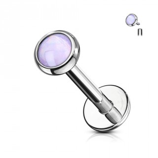 Piercing � disque serti epoxy - Pourpre (l�vre, cartilage)