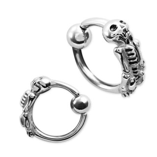 Piercing anneau captif � squelette en relief