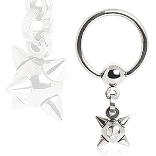 Piercing anneau captif (CBR) avec boule � piques