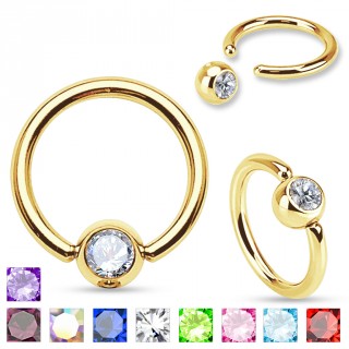 Piercing circulaire plaqu� or serti