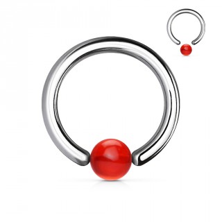 Piercing anneau CBR � boule rouge