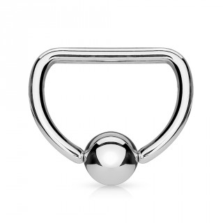 Piercing anneau CBR acier en forme de D (t�ton, h�lix...)