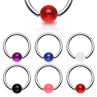 Piercing anneau CBR � boule acidul�e UV (septum, cartilage...)