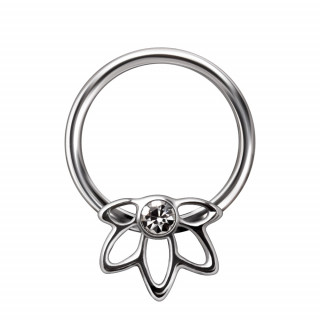 Piercing anneau CBR � fleur sertie (septum, oreille...)