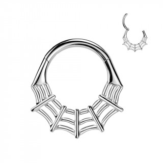Piercing anneau clicker Toile d'araign�e en Titane (septum, daith, lobe...)