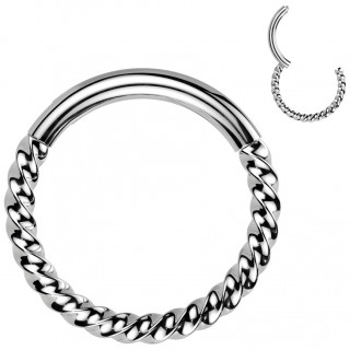 Piercing anneau clicker torsad� en Titane (oreille, septum...)