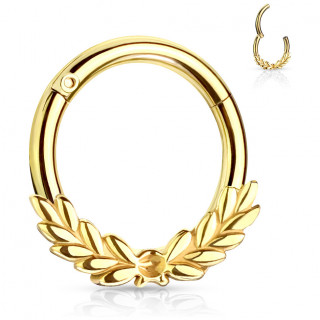 Piercing anneau dor� � segment "Lauriers de la Victoire"