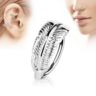 Piercing anneau � feuille (nez, cartilage)