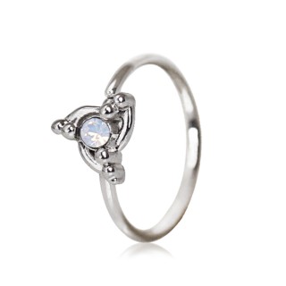 Piercing anneau tordable � design spirale serti opale