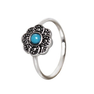 Piercing anneau tordable � fleur antique perl�e