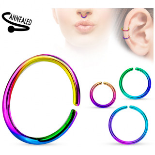 Piercing anneau tordable Arc en ciel (nez, oreille)