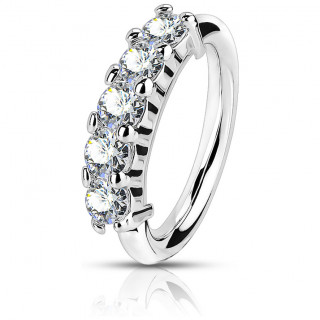 Piercing anneau tordable � quintet de strass (nez, cartilage)