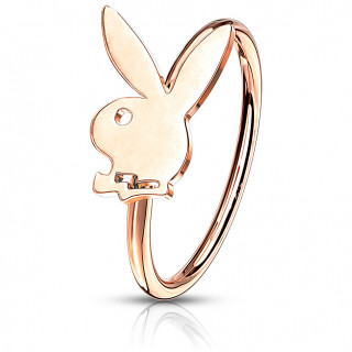 Piercing anneau tragus / nez acier cuivr� � lapin Playboy
