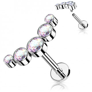 Piercing � arc pav� de strass (l�vre, h�lix...) - Aurore Bor�ale