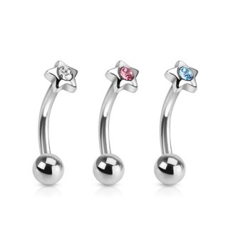 Piercing arcade avec petite �toile sertie
