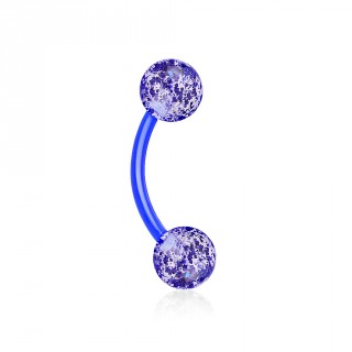 Piercing arcade bioflex bleu � boules paillett�es
