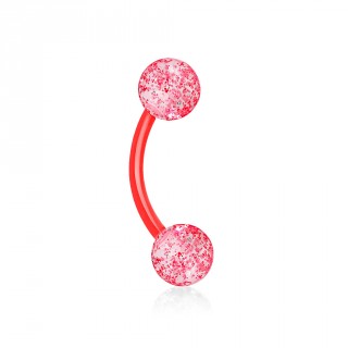 Piercing arcade bioflex rouge � boules paillett�es