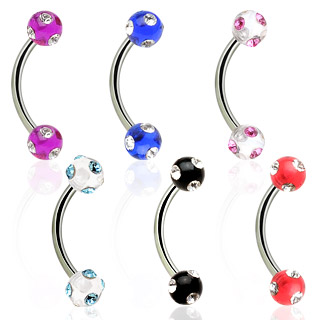 Piercing arcade � boules multicolores