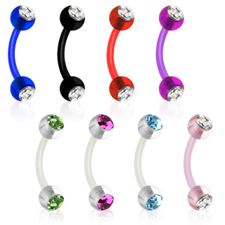 Piercing arcade acrylique � boules serties