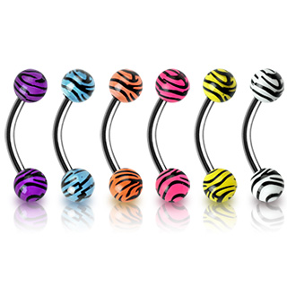 Piercing arcade � boules tigr�es UV