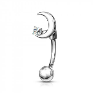 Piercing arcade � croissant de lune strass
