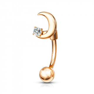 Piercing arcade cuivr� � croissant de lune strass