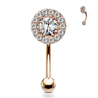 Piercing arcade cuivr� � pierre cercl�e de strass