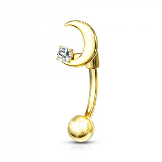 Piercing arcade dor� � croissant de lune strass