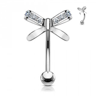 Piercing arcade � �l�gante libellule sertie