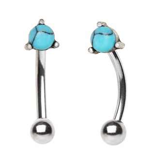 Piercing arcade � embout turquoise