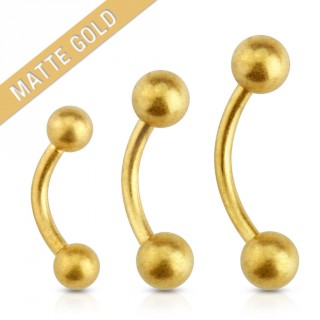 Piercing arcade en acier dor� mat � boules